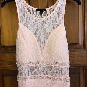 Full length sleeveless formal dress